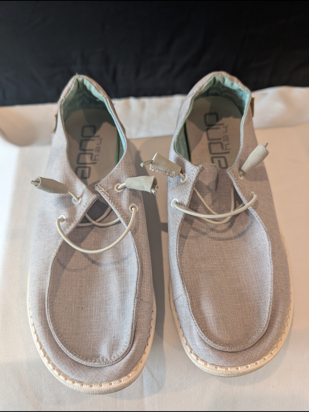 Hey Dude Wally Light Gray Canvas Slip-Ons